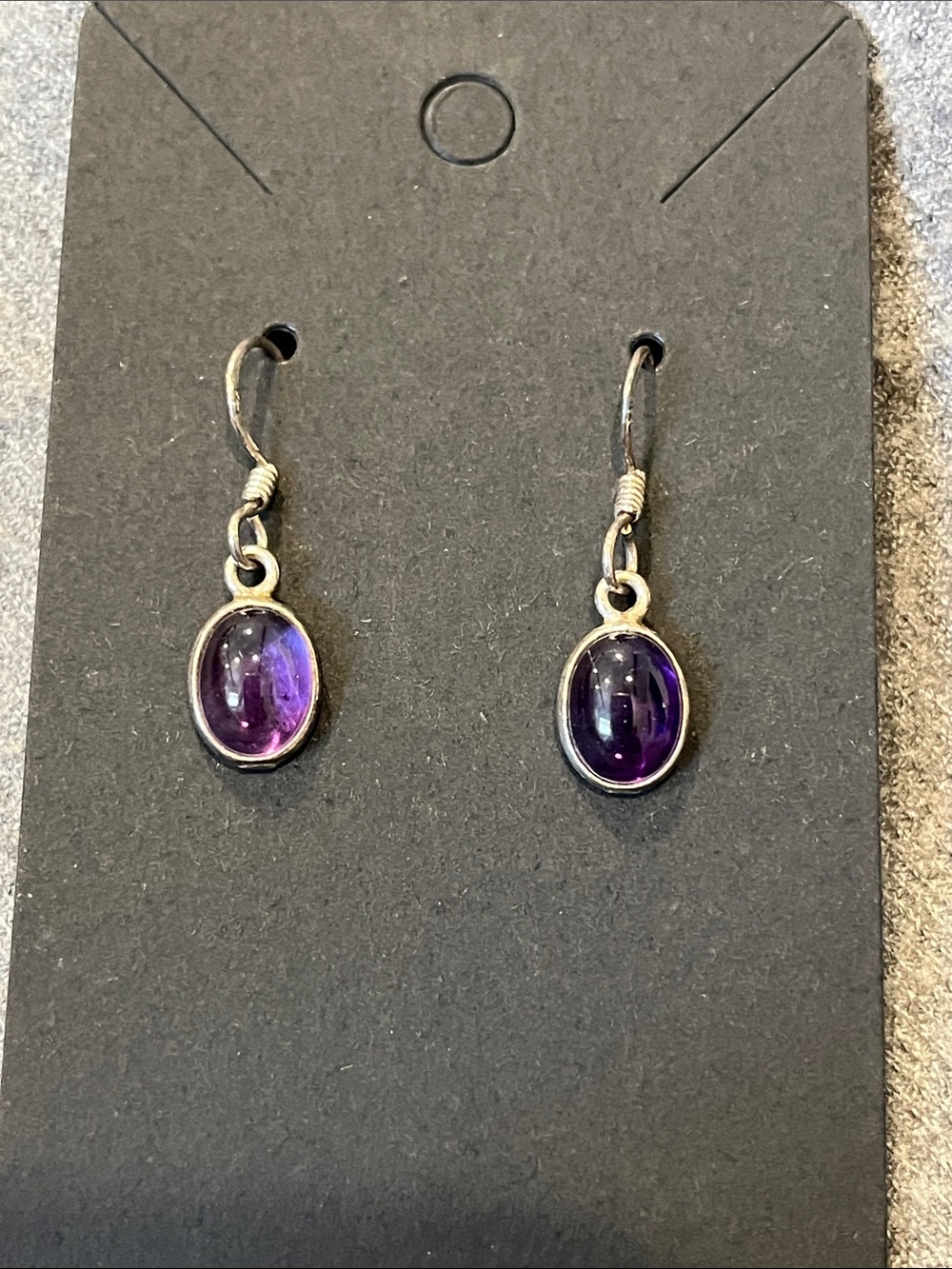 Sterling Purple Stone Dainty Earrings